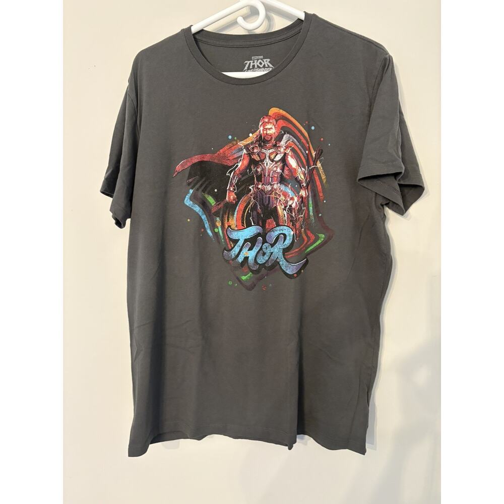 Marvel Thor Love And Thunder Short Sleeve Crew Neck Tee T Shirt Size XXL Gray